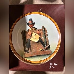 Norman Rockwell "Ye Glutton" collector plate new in box 1988